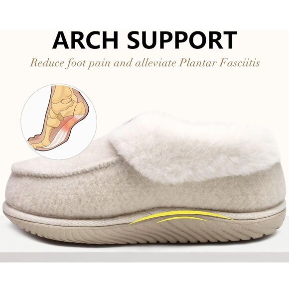 NWT Coface Women’s Size 7 Cream Beige Knit Slippers House Shoes Slip On - Picture 13 of 14